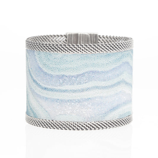 Swarovski Crystal Blue Lace Agate Cuff