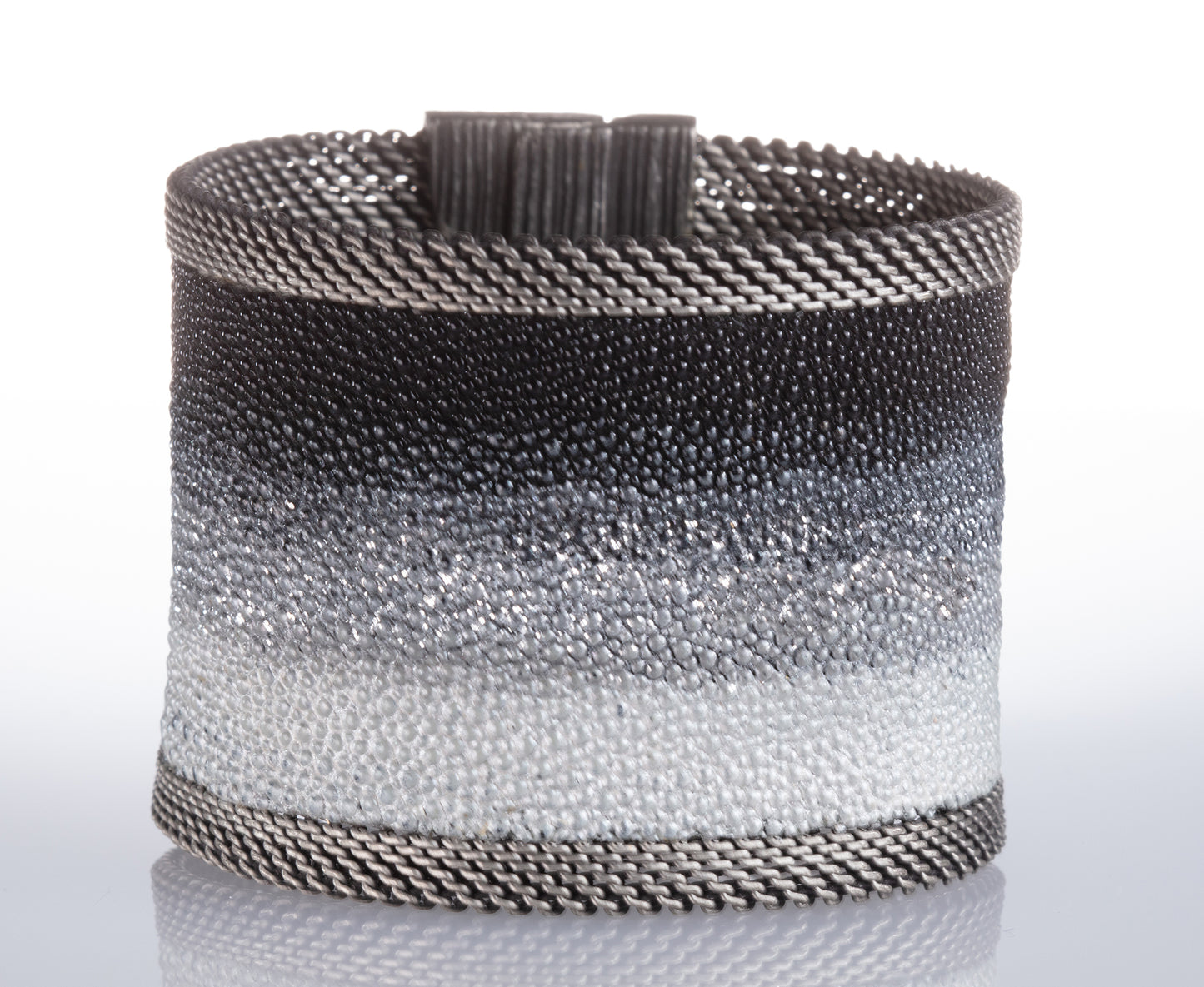 Stingray Cuff, Limited Edition of 3; Hand Painted in Ombre Black to Gray