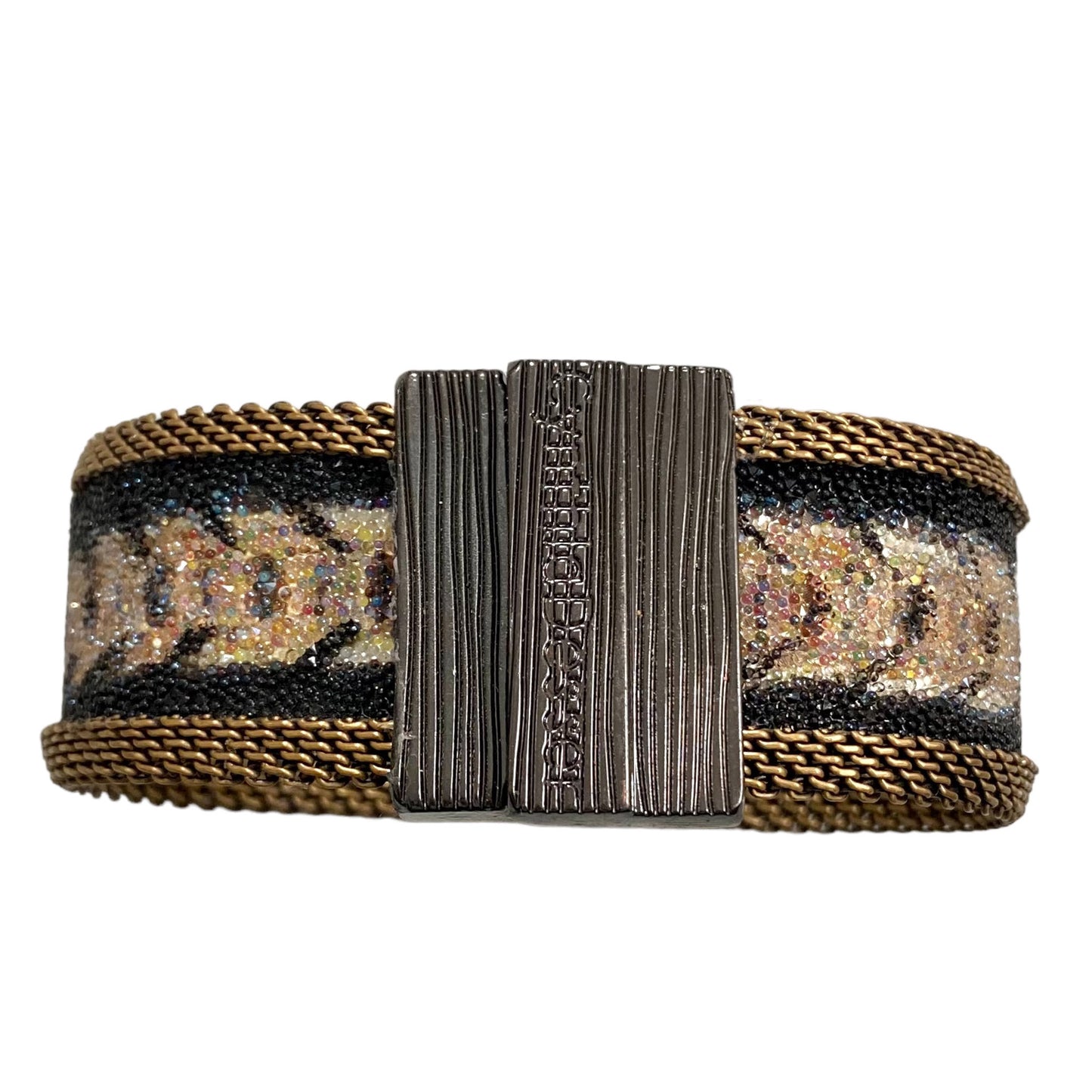Shimmery Gold Chain Narrow Cuff