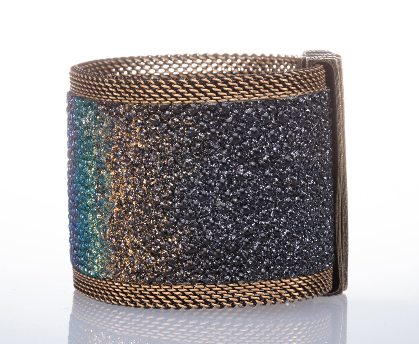 Stingray Cuff, Limited Edition of 3; Hand Painted Shimmery Blocks of Ombre Color