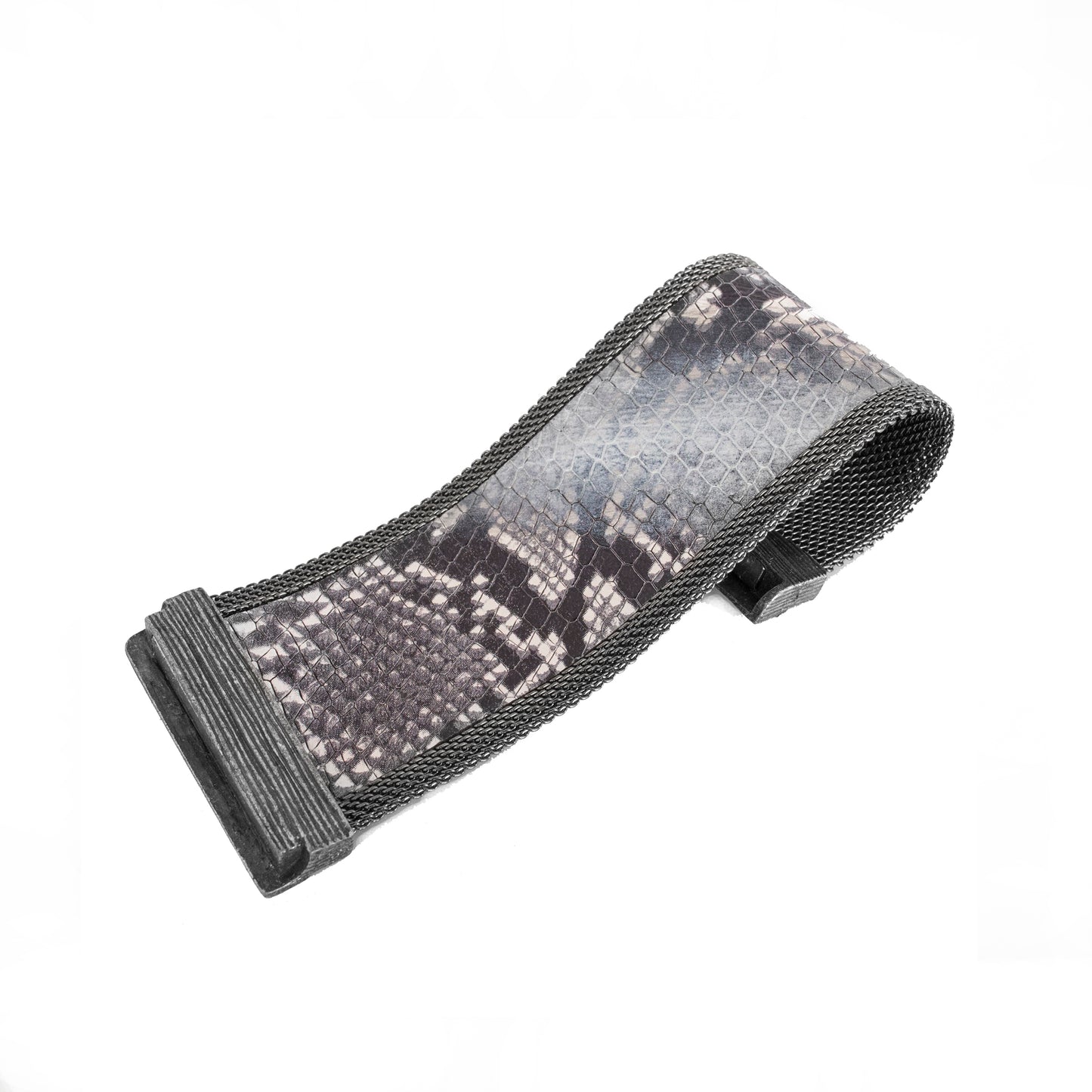 Silver to Gunmetal Ombre Natural Reptile Effect Cuff