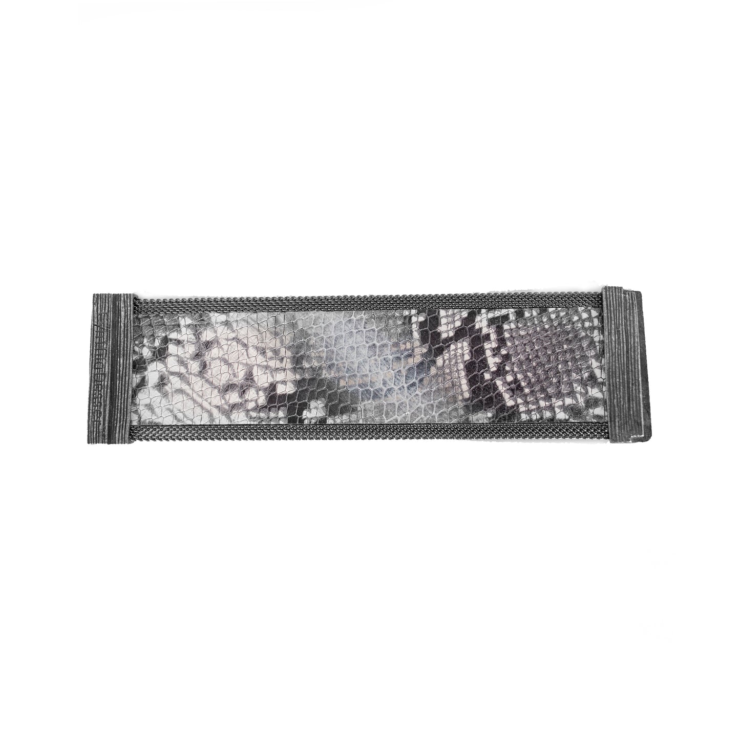 Silver to Gunmetal Ombre Natural Reptile Effect Cuff