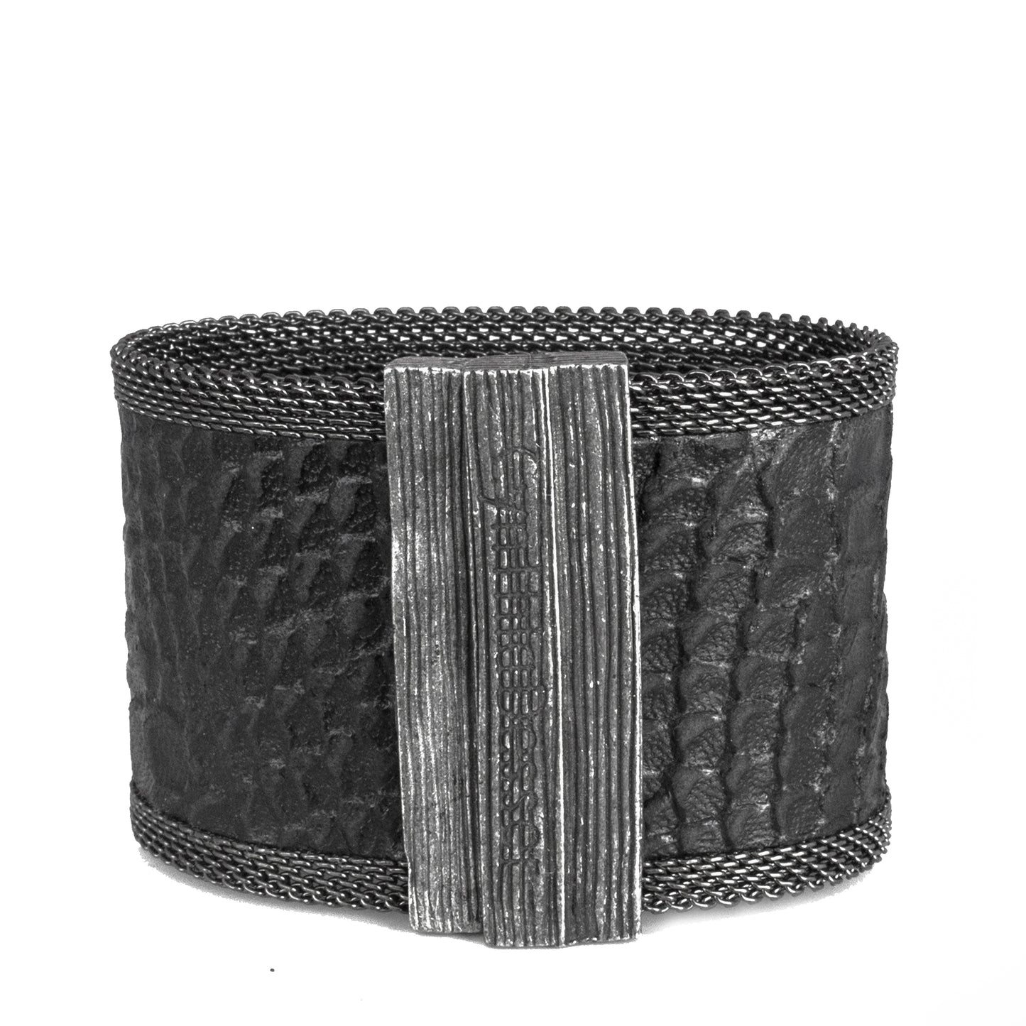 Black/Golden Ombre Snakeskin Effect Wide Cuff