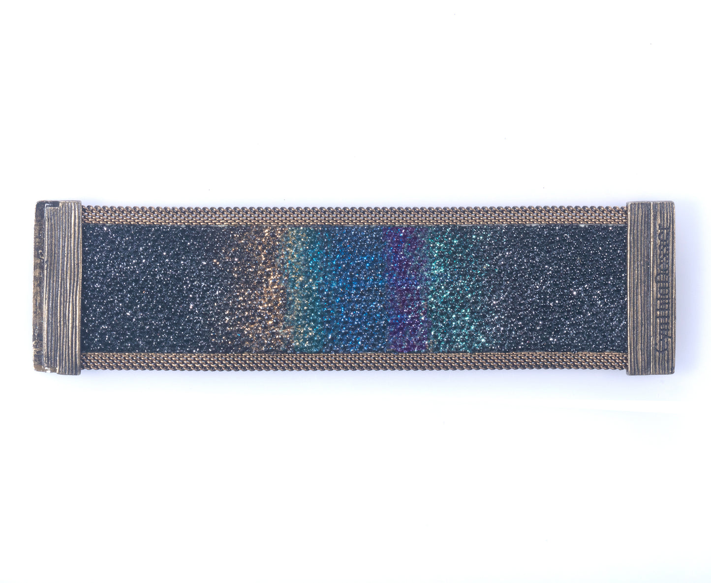 Stingray Cuff, Limited Edition of 3; Hand Painted Shimmery Blocks of Ombre Color