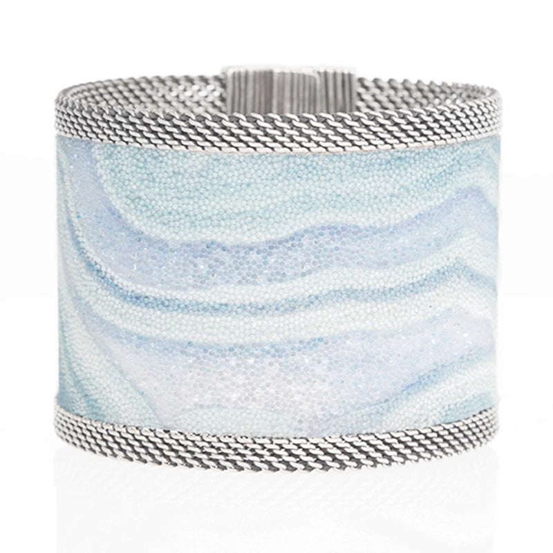 Swarovski Crystal Blue Lace Agate Cuff