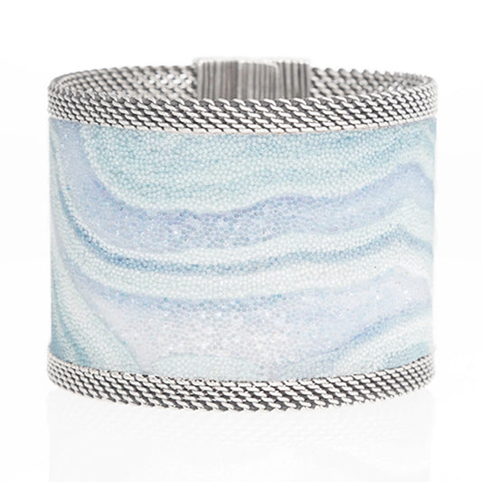 Swarovski Crystal Blue Lace Agate Cuff