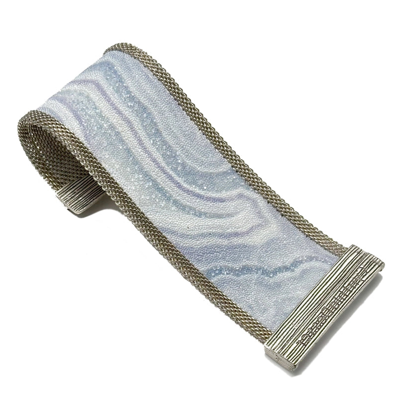 Swarovski Crystal Blue Lace Agate Cuff