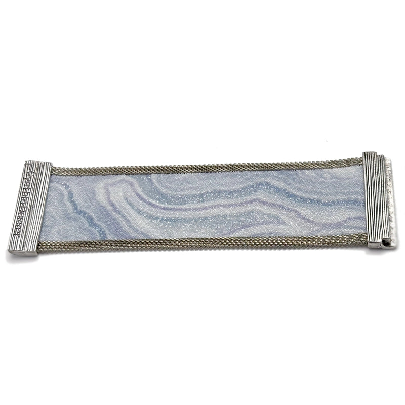 Swarovski Crystal Blue Lace Agate Cuff