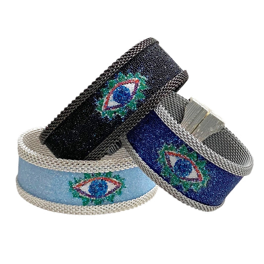 Protective Eye Cuffs with Shimmery BLUE eyes