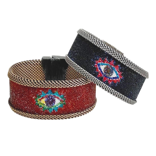 Protective Eye Cuffs with Shimmery BROWN eyes