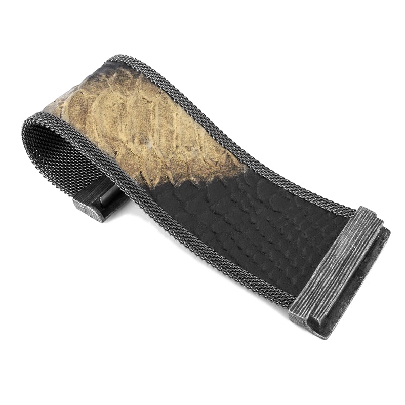 Black/Golden Ombre Snakeskin Effect Wide Cuff