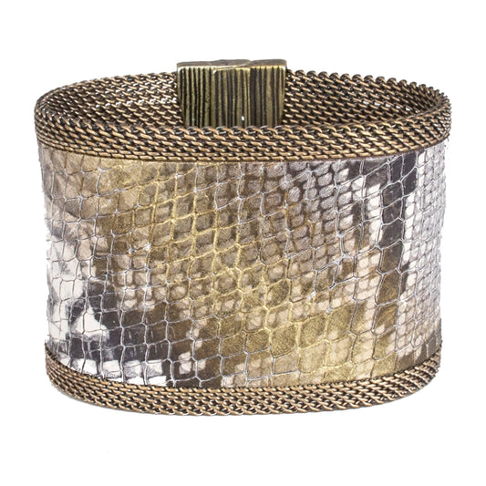 Golden Ombre Natural Snakeskin Effect Cuff