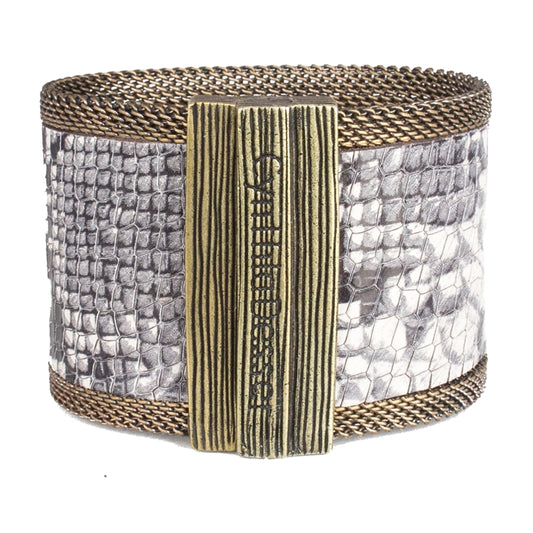 Golden Ombre Natural Snakeskin Effect Cuff