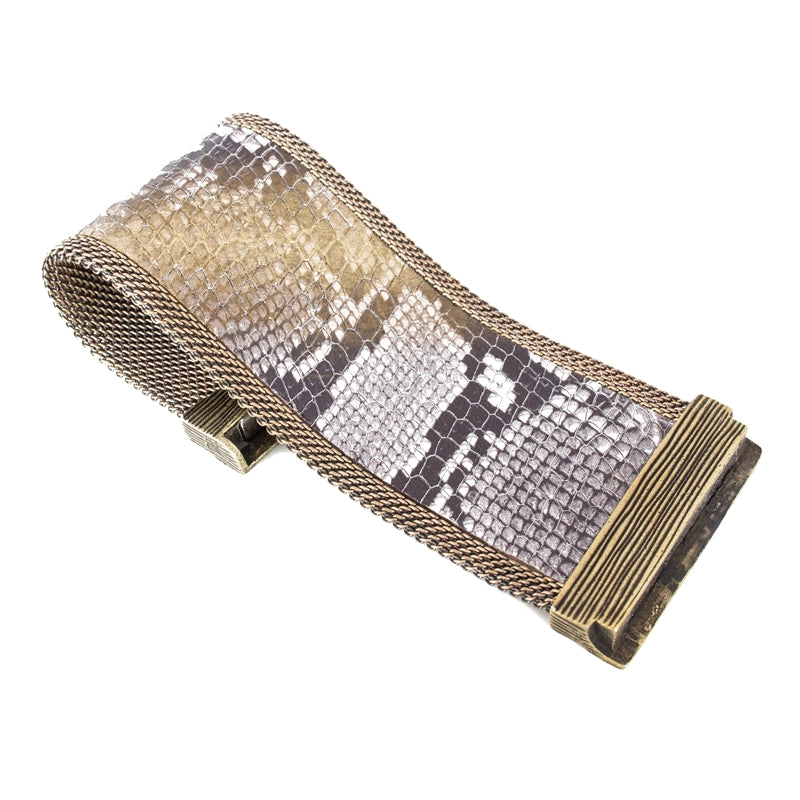 Golden Ombre Natural Snakeskin Effect Cuff