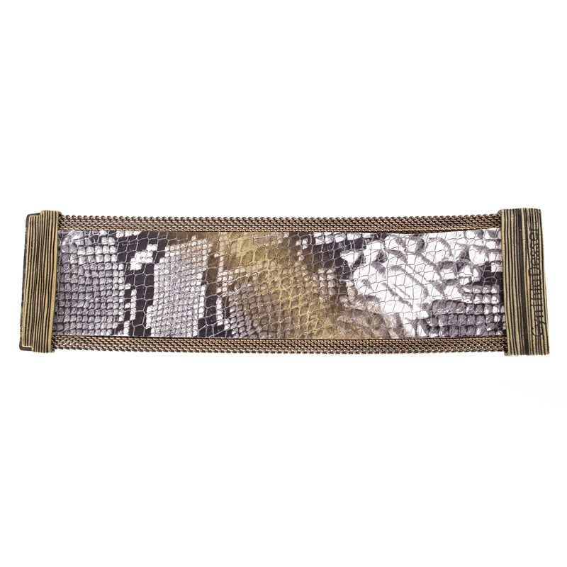 Golden Ombre Natural Snakeskin Effect Cuff