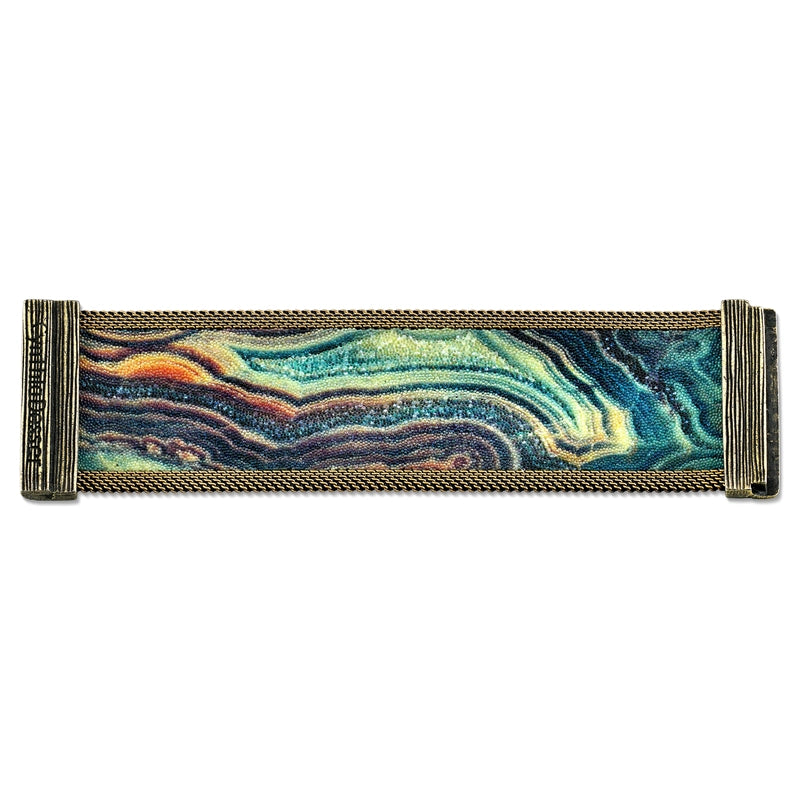 Swarovski Crystal Rainbow Agate Slice Cuff