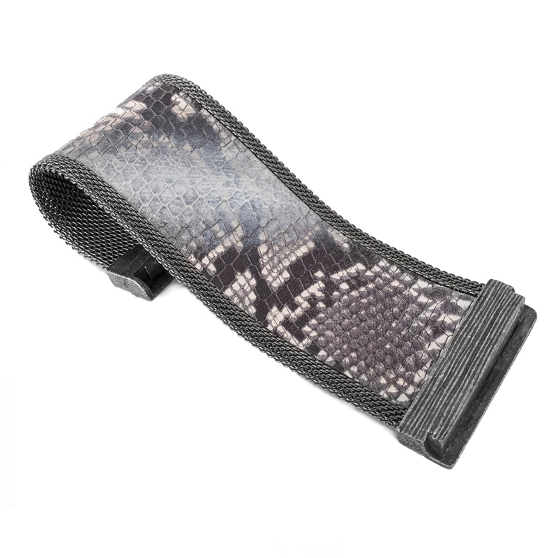 Silver to Gunmetal Ombre Natural Reptile Effect Cuff