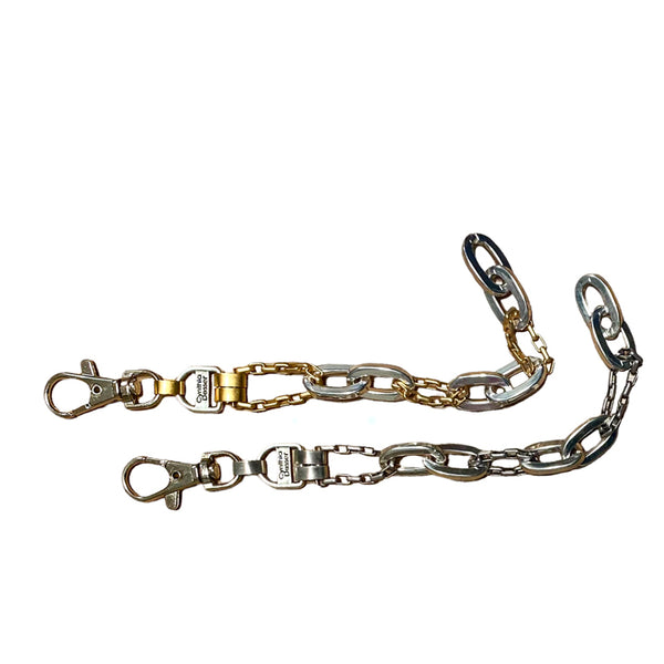 Mixed Metal Silver and Gold Chain Links Bracelet
