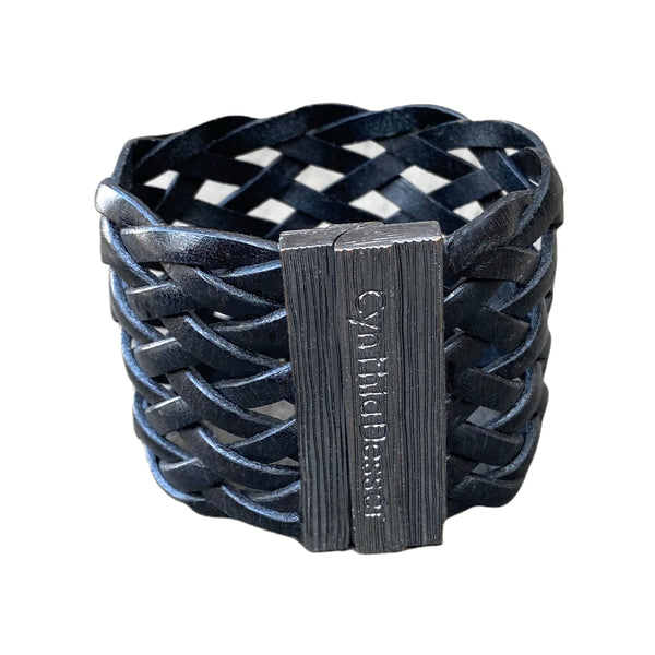 Men's Wide Black Braid Cuff
