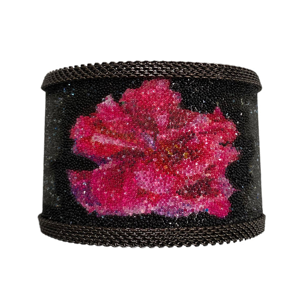 Fuchsia Flower Shimmery Cuff
