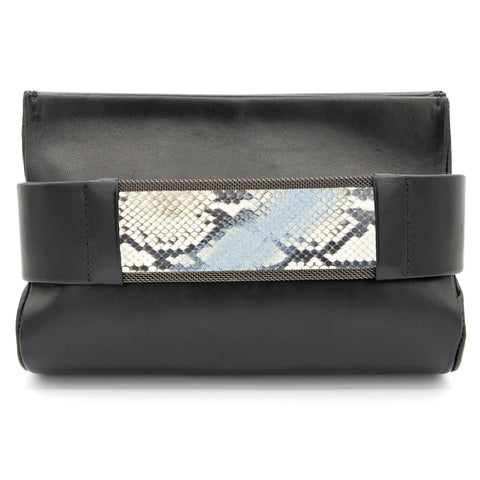 Cynthia Desser Pewter to Silver Natural Snakeskin Clutch Bag
