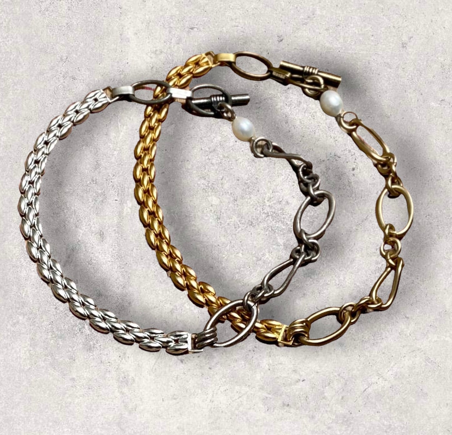 Versatile Chain Link Choker & Wrap Bracelet/Mixed Silvers
