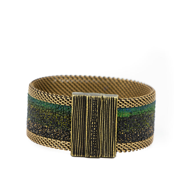 Tongal Greens & Gold Ombre Shimmer Stingray Cuff
