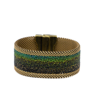 Tongal Greens & Gold Ombre Shimmer Stingray Cuff