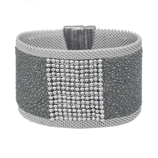 grey shimmer stingray cuff