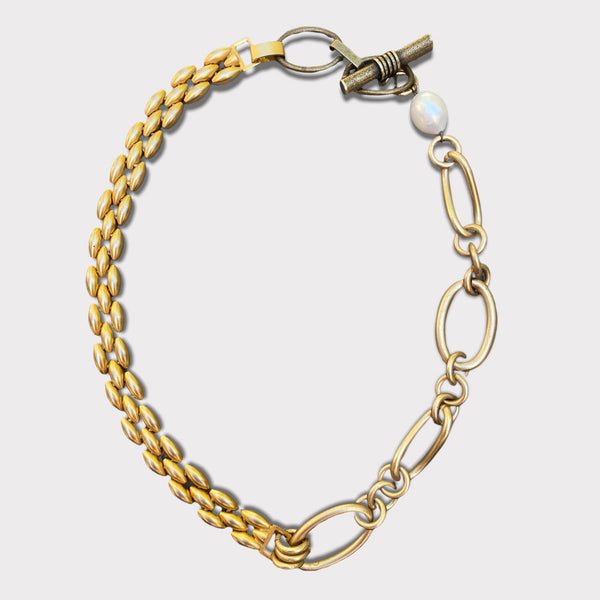 Versatile Chain Link Choker & Wrap Bracelet in Gold Tones