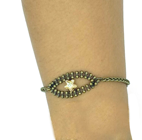 Star Eye Bracelet in Brass and Gold