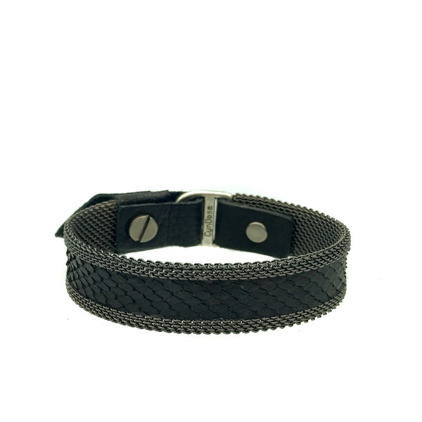 Men's Thin Black Snakeskin Bracelet