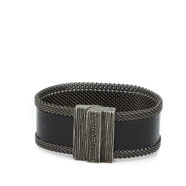 black snakeskin chain cuff