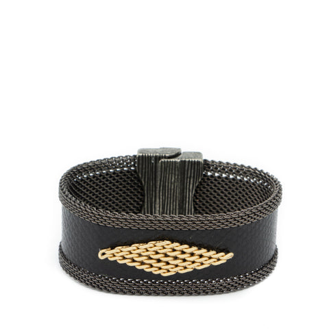 black snakeskin chain cuff