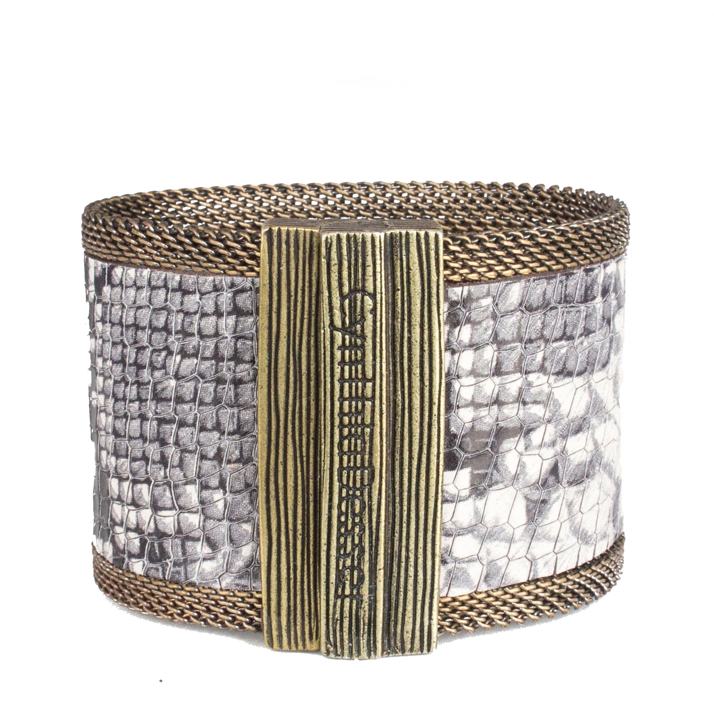 Golden Ombre Natural Snakeskin Effect Cuff