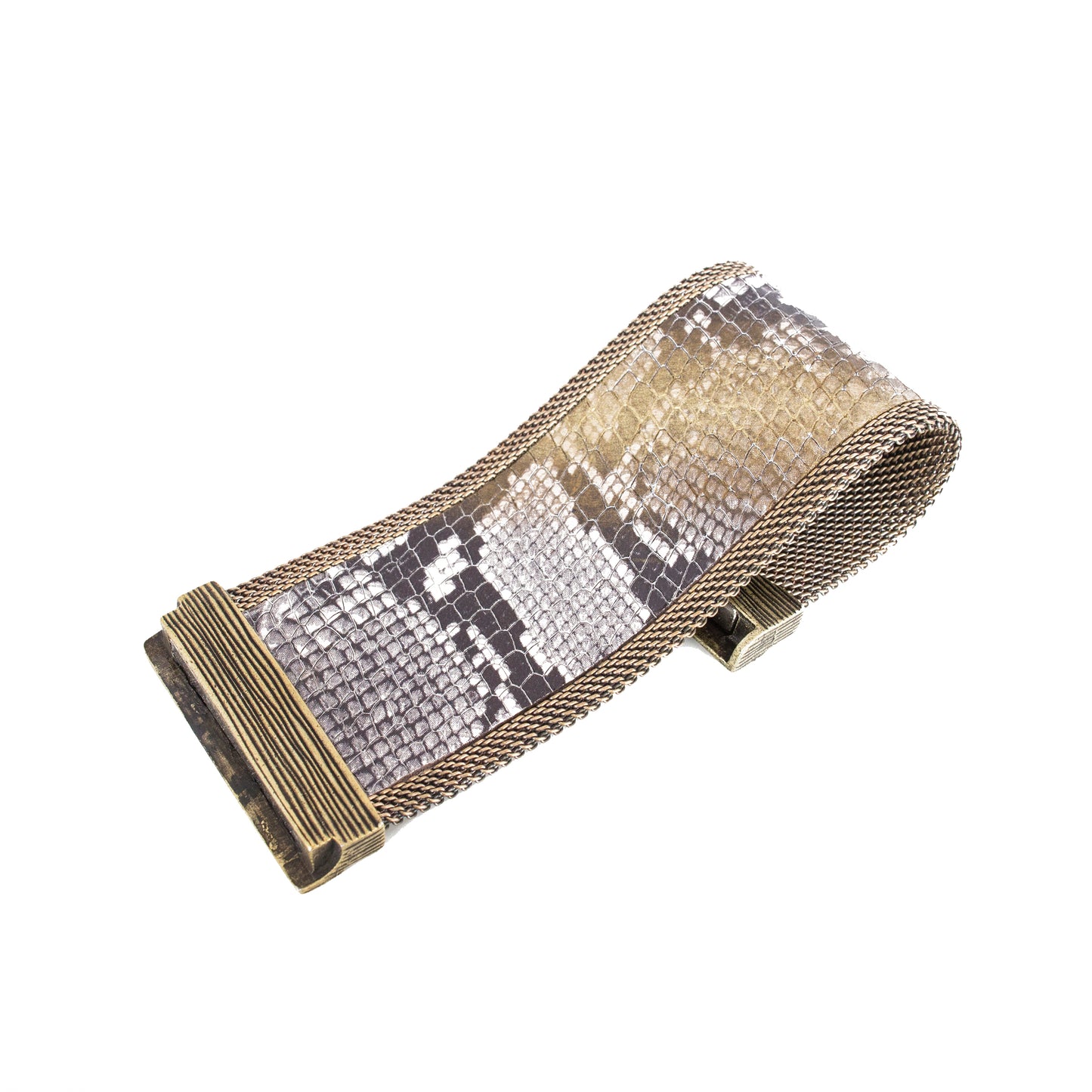 Golden Ombre Natural Snakeskin Effect Cuff