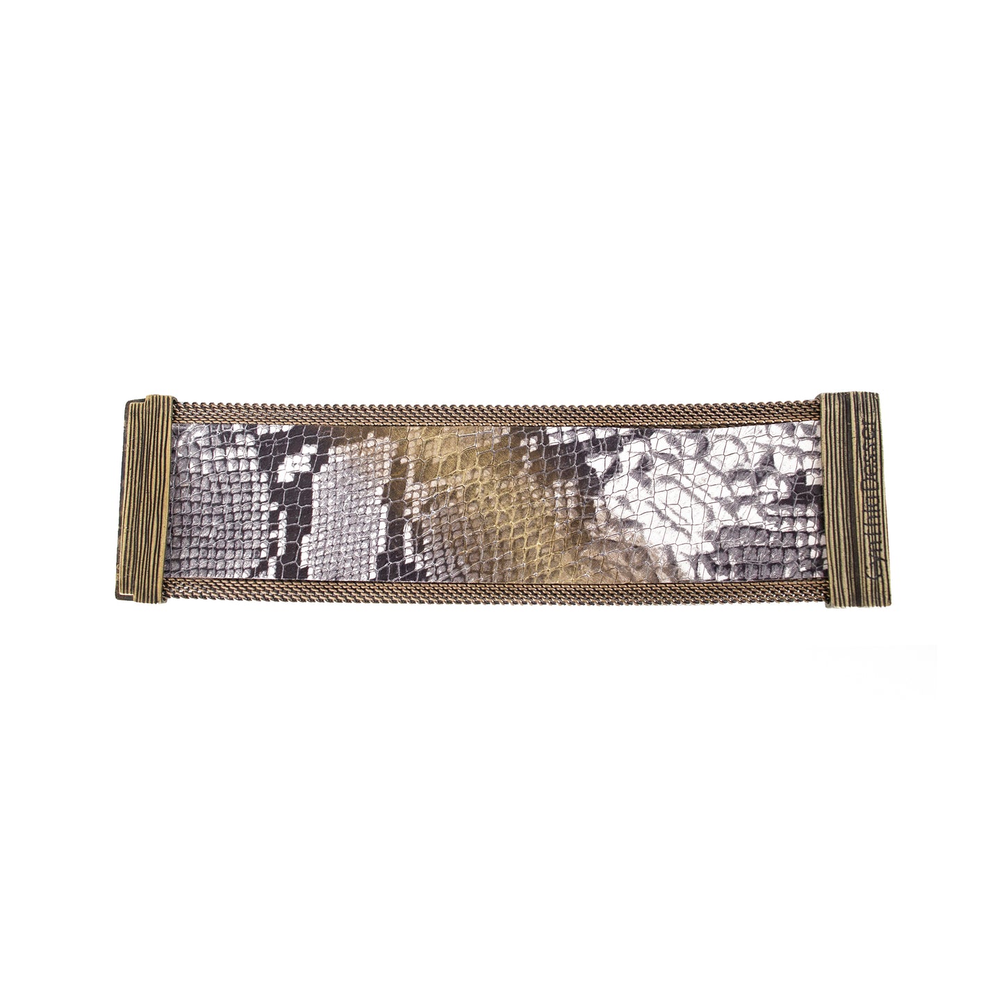 Golden Ombre Natural Snakeskin Effect Cuff