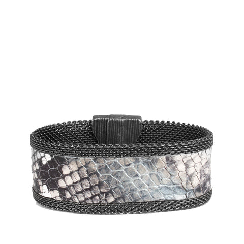 Metallic Ombre Natural Snakeskin Effect Cuff