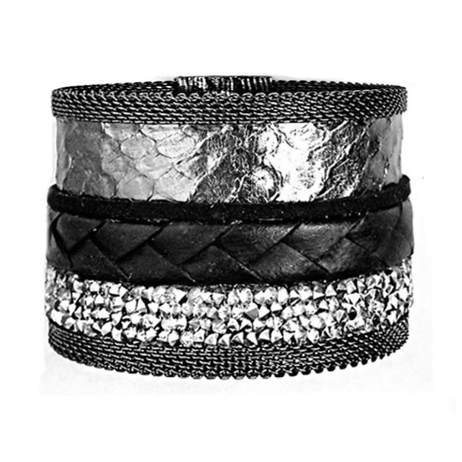 Pewter Snakeskin Mixed Cuff