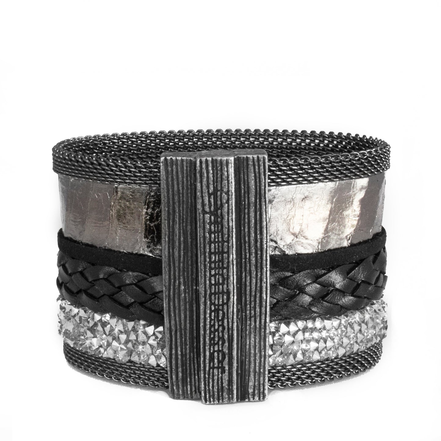 Pewter Snakeskin Mixed Cuff