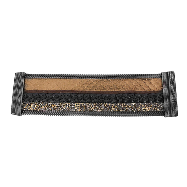 Deep Gold Snakeskin Mixed Cuff