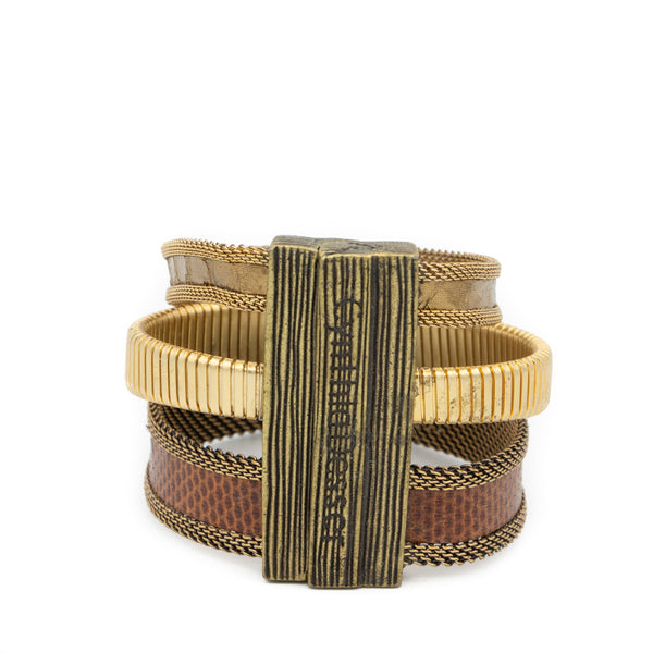 triple brown gold cuff