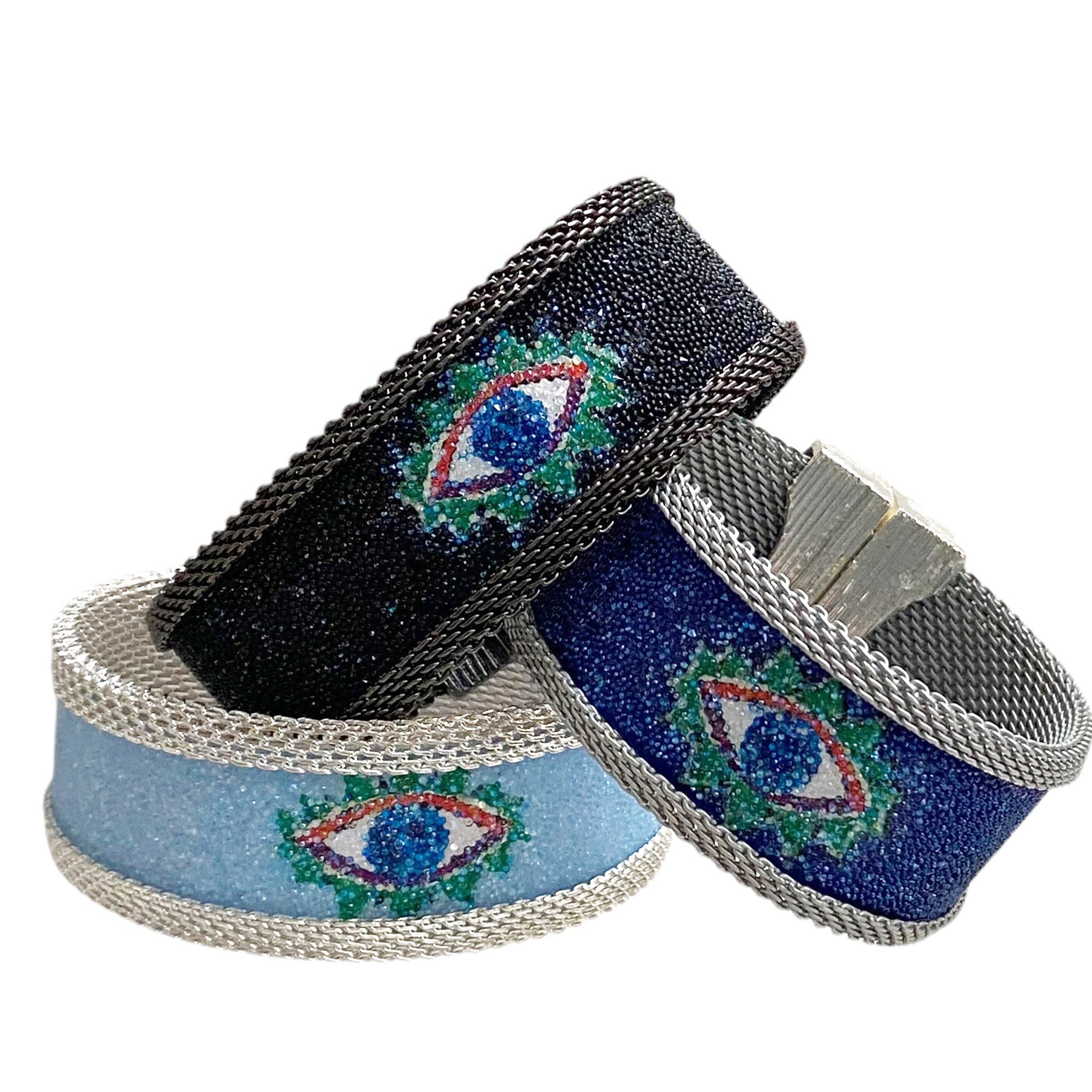 Protective Eye Cuffs with Shimmery BLUE eyes