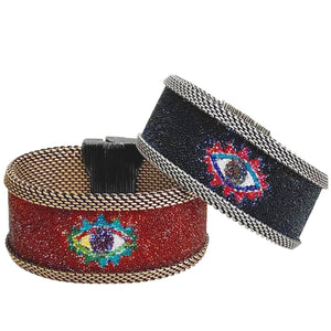 Protective Eye Cuffs with Shimmery BROWN eyes