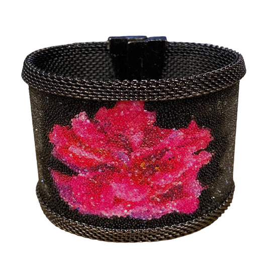 Fuchsia Flower Shimmery Cuff